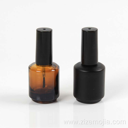 Empty custom round glass 15ml nail polish bottle